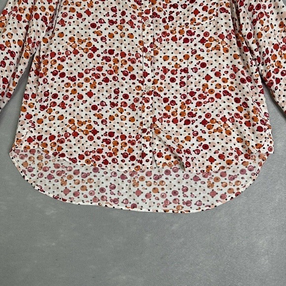 Velvet Heart Top Women Sz Large Fall Colors Roll Tab Sleeves Cranberry Pumpkin - Picture 5 of 16